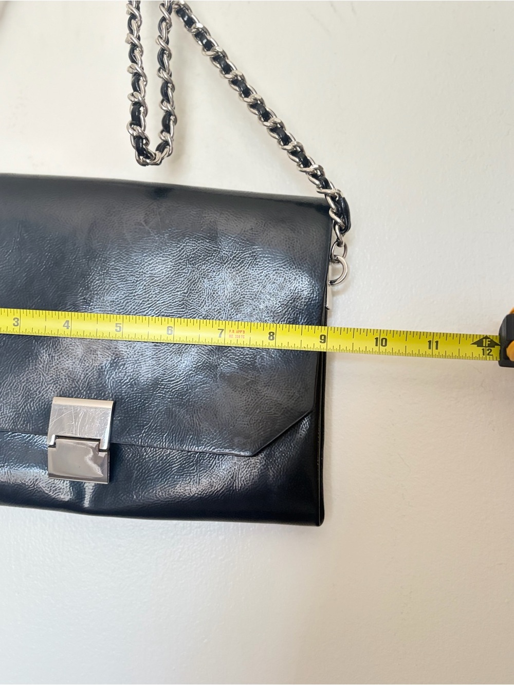 Zara Black Leather Crossbody with Silver Chain - Picture 4 of 5